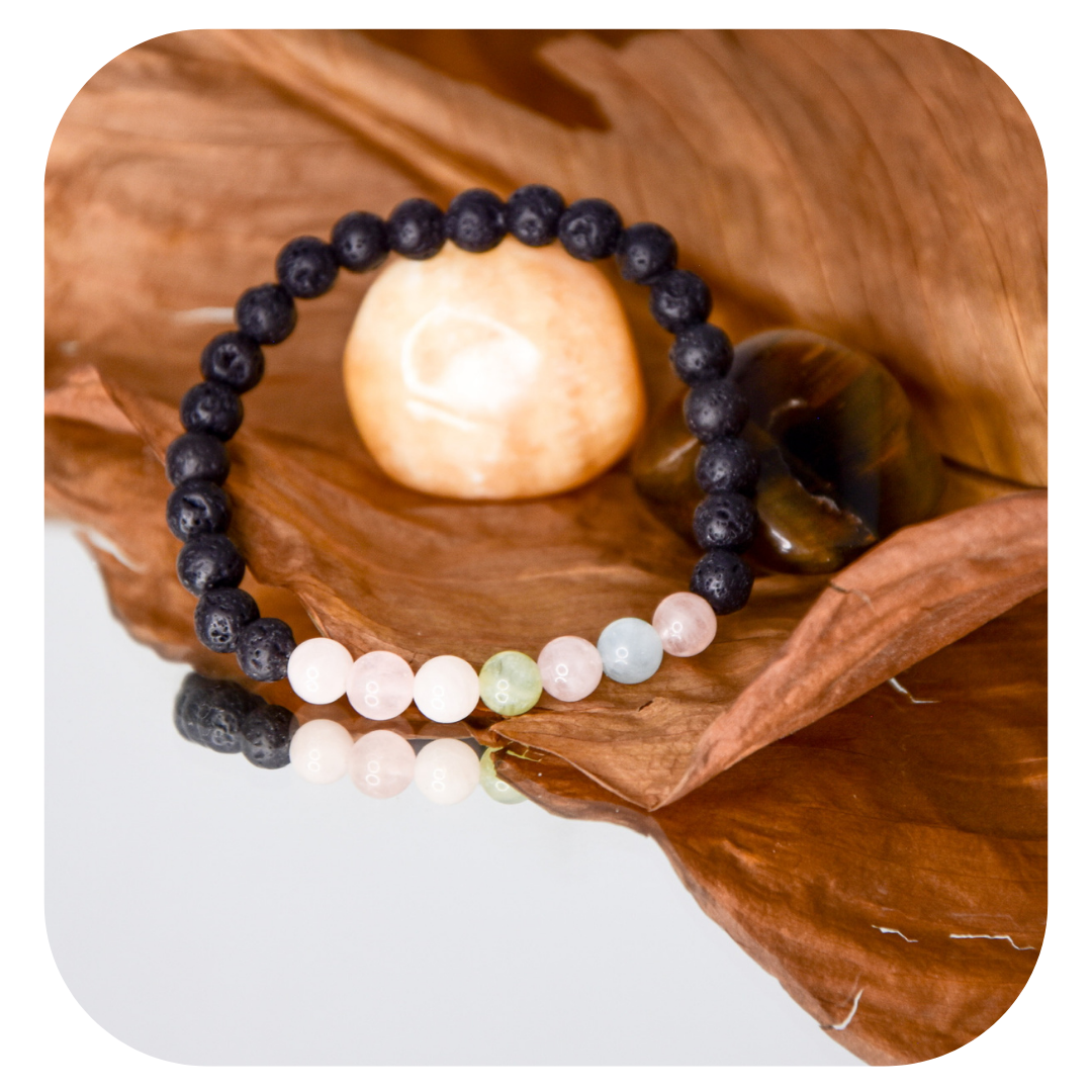 Lava Morganite hand mala