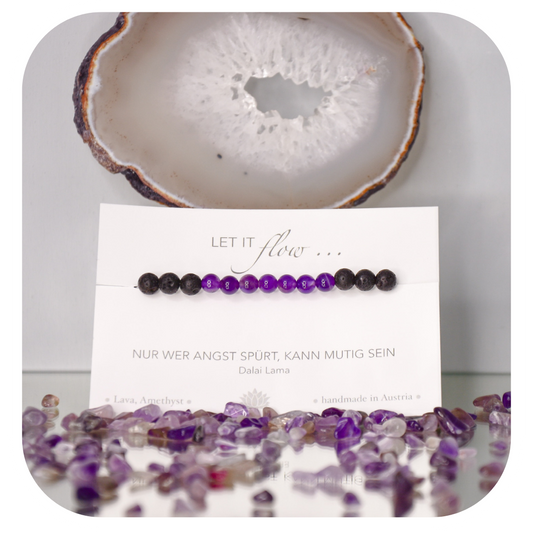 Lava Amethyst hand mala 6mm