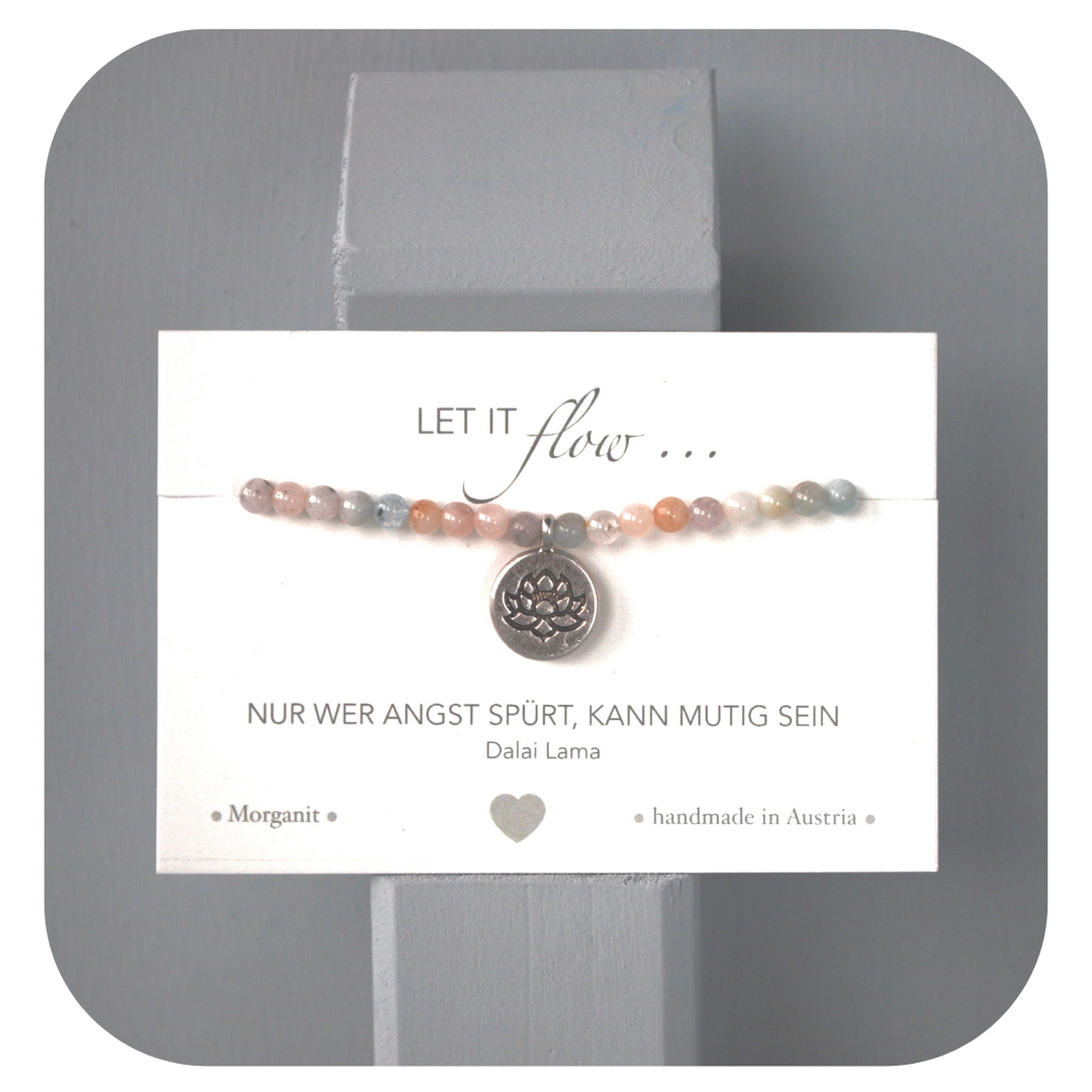 Morganite hand mala with Lotus pendant