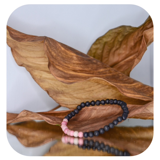 Lava Rhodochrosite hand mala